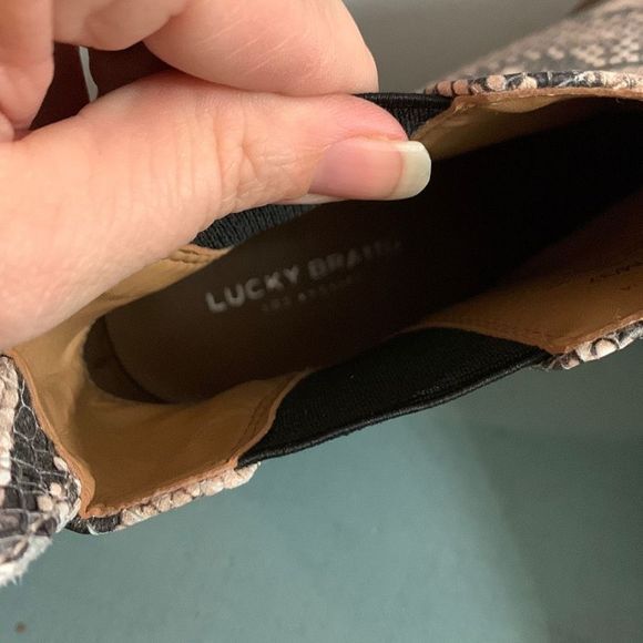 Lucky brand leather snake print ankle boots LK-haylia 6.5 - Picture 5 of 7